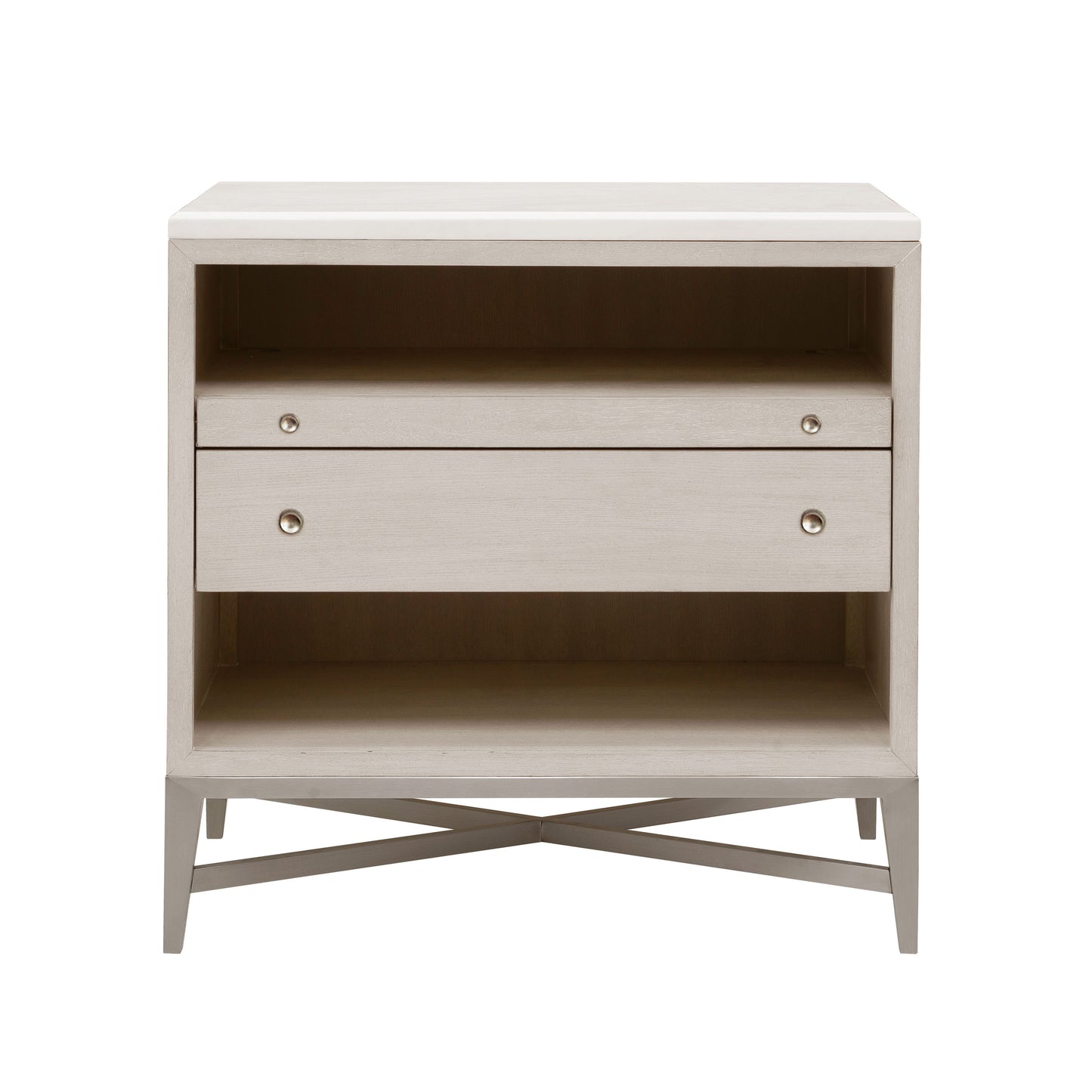 Ashby Place - Accent Nightstand with Center Drawers and USB-C Port - Natural