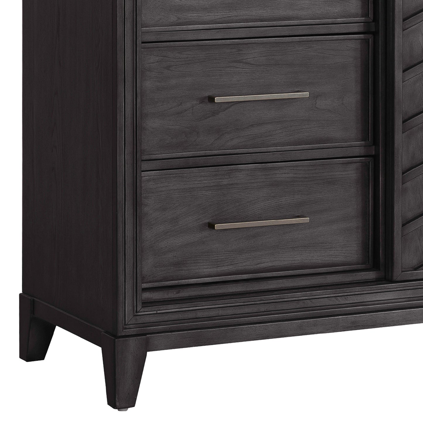 Lenox - 5-Drawer Sliding Door Chest With Storage - Black