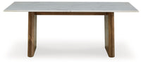 Isanti - Light Brown / White - Rectangular Cocktail Table