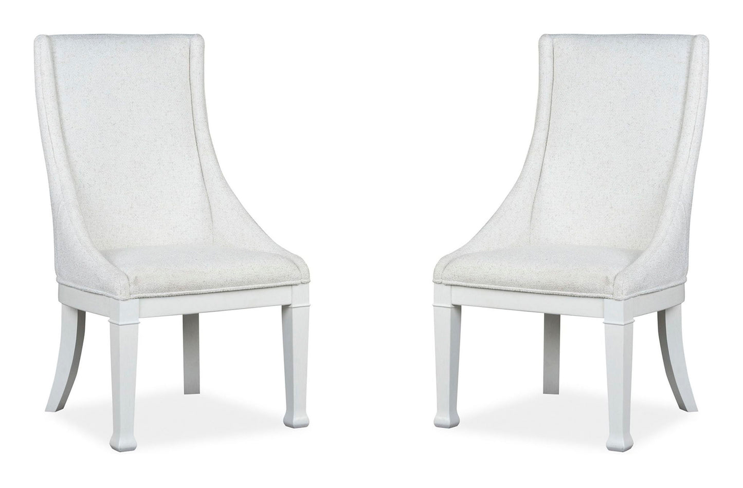 Kingston - Upholstered Host Chair (Set of 2) - Whisper White And Cerused Nutmeg