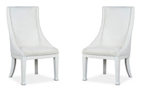 Kingston - Upholstered Host Chair (Set of 2) - Whisper White And Cerused Nutmeg