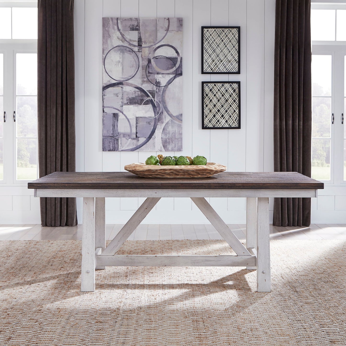 Farmhouse - Fixed Top Trestle Table - White