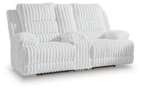 Rhines Falls - Alloy - Double Reclining Power Loveseat With Console