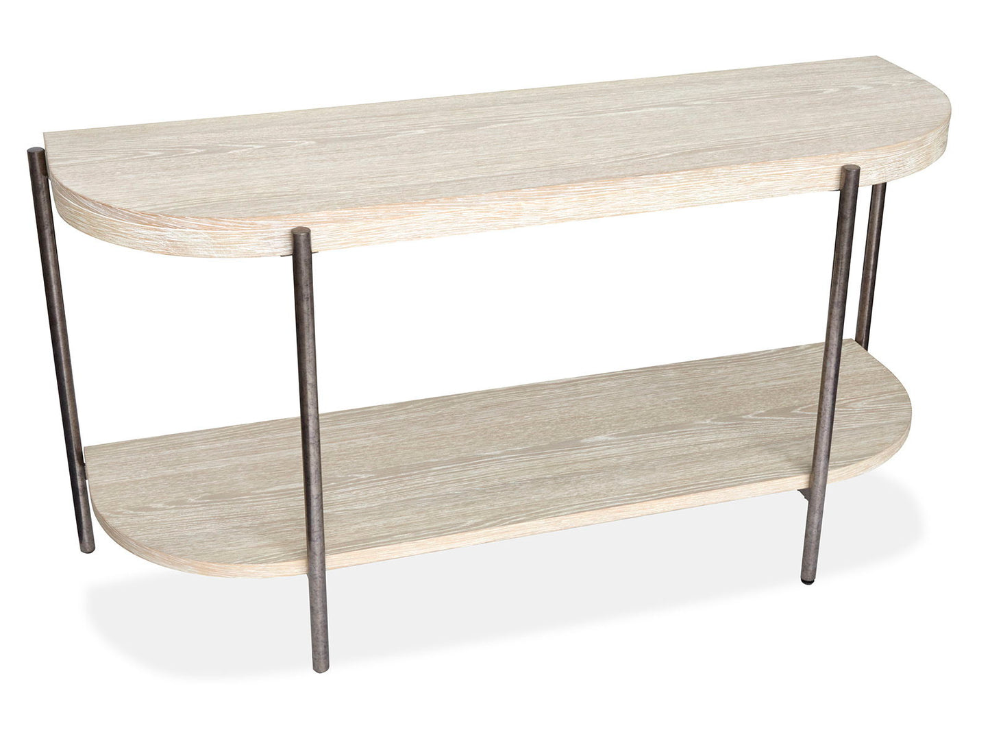 Jennings - Demilune Sofa Table - Edgecomb Grey And Weathered Antique Nickel