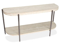 Jennings - Demilune Sofa Table - Edgecomb Grey And Weathered Antique Nickel