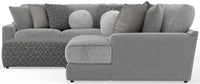 Canyon - 4 Piece Sectional With Cuddler Seat Cushions, Included Accent Pillows And Cocktail Ottoman (Right Side Facing Chaise) - Platinum
