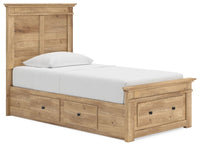Makidern - Panel Storage Bed With 2 Under Bed Storage Units