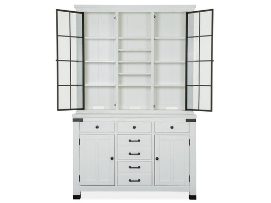 Harper Springs - Server With Hutch - Silo White