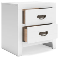 Binterglen - White - Two Drawer Night Stand