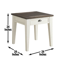 Cayla - End Table - Dark Oak / White