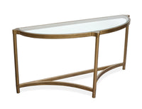 Cassidy - Demilune Sofa Table - Aged Brass And Volakas Classic