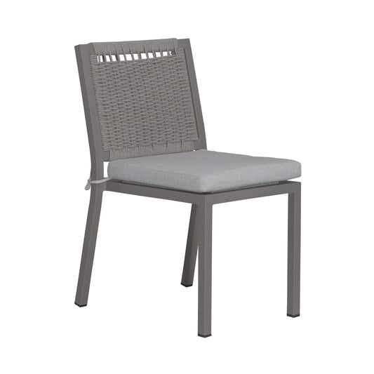 Plantation Key - Outdoor Panel Back Side Chair - Granite