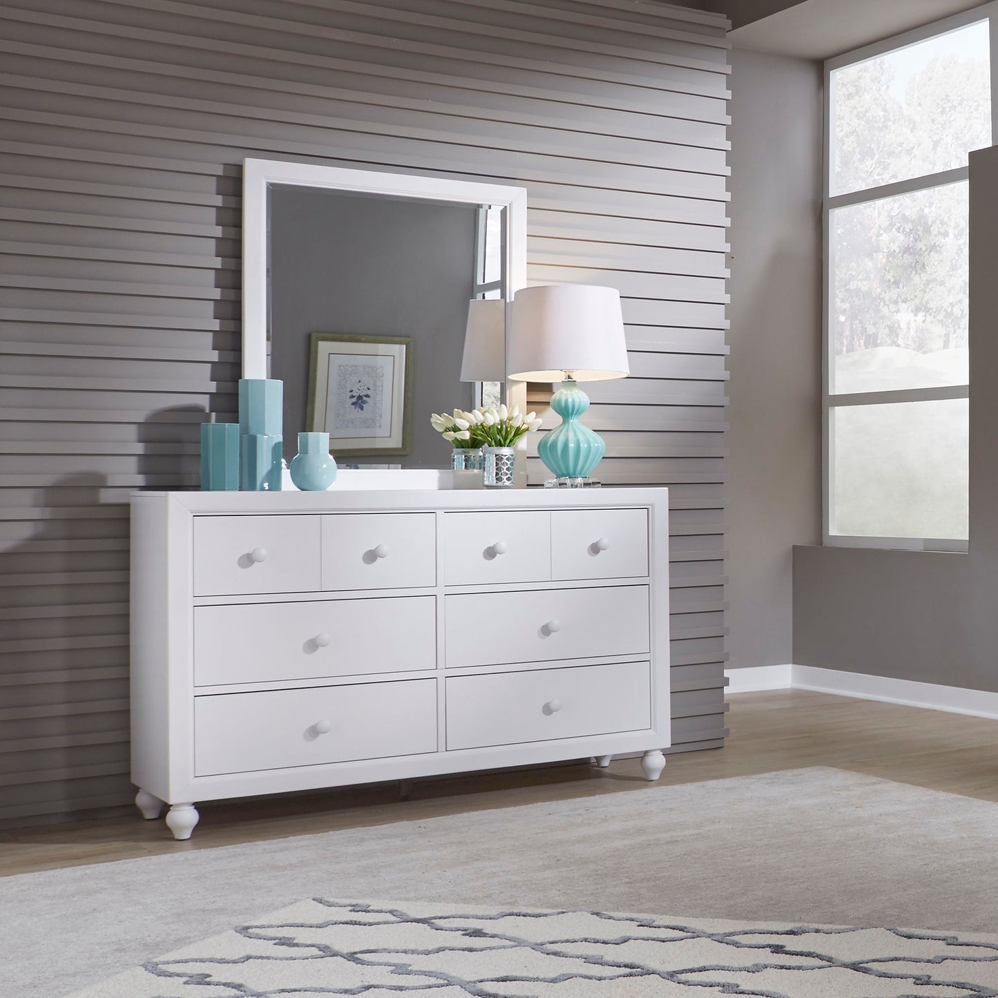 Cottage View - Panel Bed, Dresser & Mirror