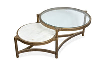 Cassidy - Shaped Cocktail Table - Aged Brass And Volakas Classic