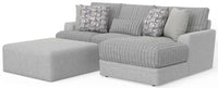 Titan - 2 Piece Sofa Chaise With Comfort Coil Seating, 40" Cocktail Ottoman And 5 Accent Pillows Included (Right Side Facing Chaise) - Moonstruck