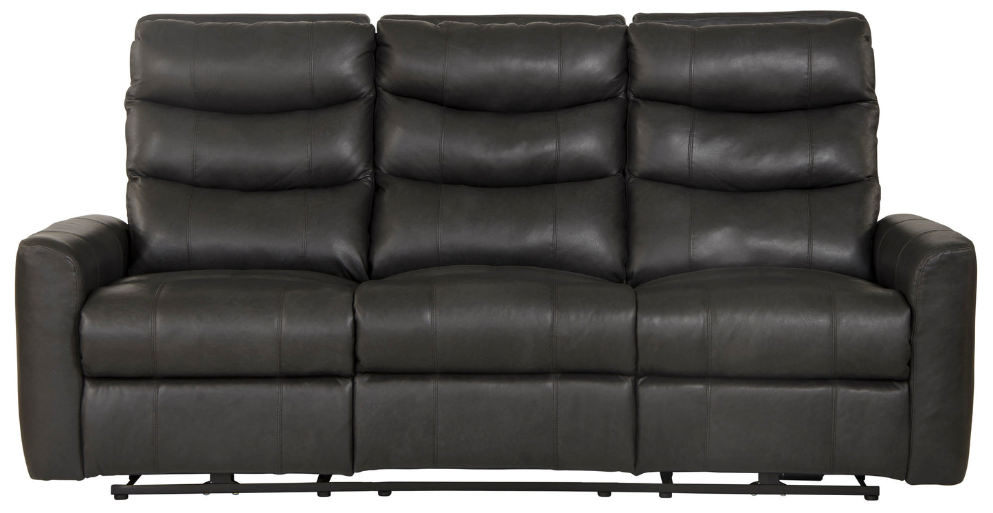 Bosa - Power Reclining Sofa - Charcoal - Leather