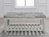 Canova - Gray Marble Top Coffee Table - White