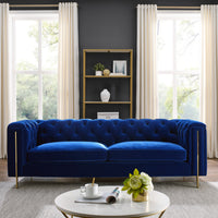 Charlene - Velvet Button Tufted Sofa