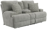 Renaldo - Power Console Loveseat With Zero Gravity Recline - Stone