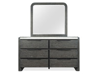 Keaton - Double Drawer Dresser With Portrait Mirror - Black