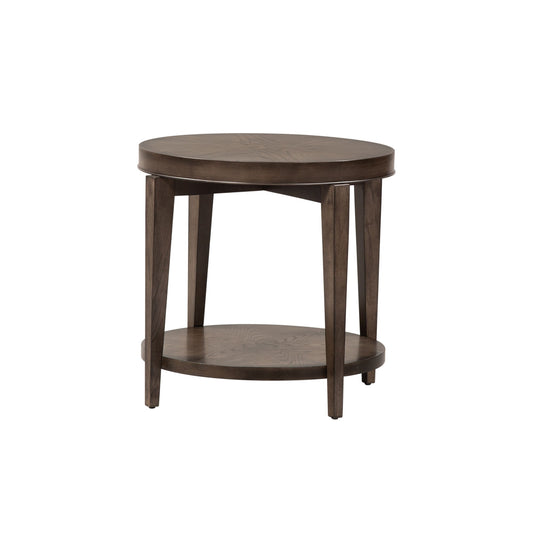 Penton - Round End Table - Dark Brown