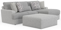 Titan - 2 Piece Sofa Chaise With Comfort Coil Seating, 40" Cocktail Ottoman And 5 Accent Pillows Included (Right Side Facing Chaise) - Moonstruck