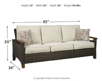 Paradise - Medium Brown - Sofa with Cushion