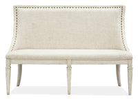 Newport - Bench With Upholstered Seat & Back - Alabaster