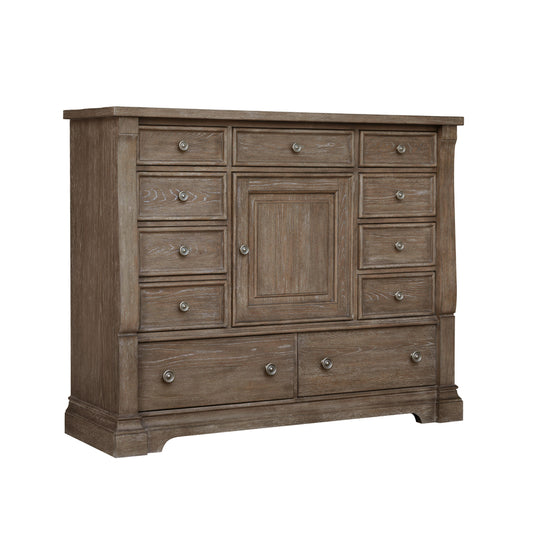 Lawson's Creek - 11-Drawer Gentleman's Chest With Storage Cabinet - Dark Brown