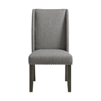 Everdeen - Side Chair With Gray Fabric and Nail Heads (Set of 2) - Charcoal