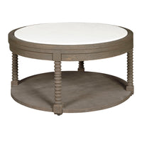 Pulaski Accents - Round Cocktail Table with Marble Top - Natural