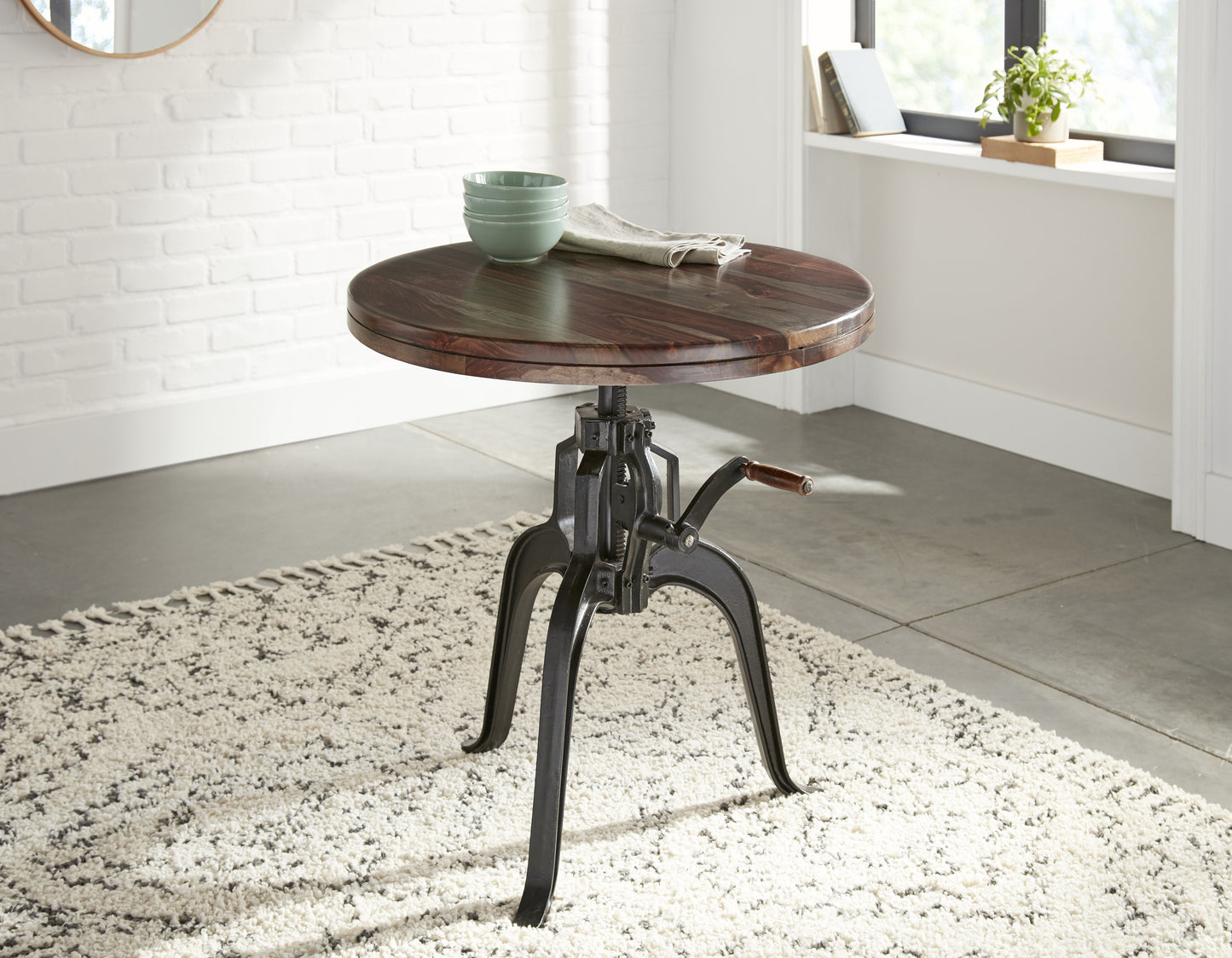 Sparrow - Round Crank Table - Dark Brown