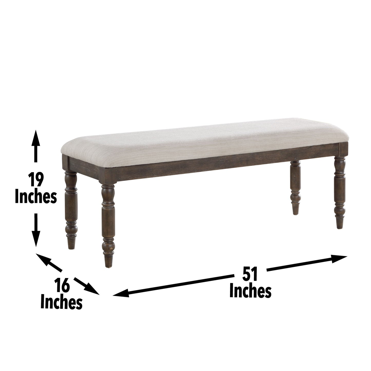 Hutchins - Dining Bench - Dark Brown