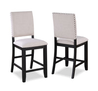 Regent - Counter Height Chair (Set of 2) - Charcoal Black