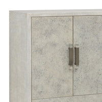 Stone Textured 5 Drawer Accent Cabinet With Doors - Gray