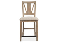 Paxton Place - Counter Chair With Upholstered Seat (Set of 2) - Dovetail Gray