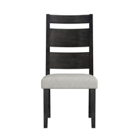 Jemma - Wood Back Dining Side Chair (Set of 2) - Dark Espresso / Beige Linen