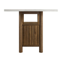 Carmela - Rectangular Counter Table With Marble Top - Brown / White