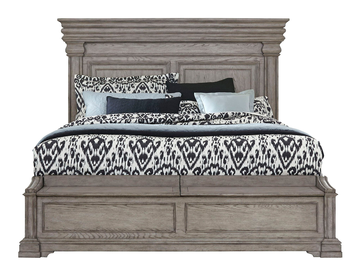 Madison Ridge - Queen Panel Bed With Blanket Chest Footboard - Heritage Taupe