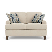 Moxy - Fabric Loveseat, T-Shaped Seat Cushion, Rounded Mailbox Arms