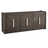 3-Door Credenza With Shelves - Gray