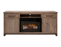 Natural Parota - 70" Electric Fireplace - Brown Cappuccino