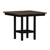 Brooks - 5 Piece Counter Set With Table And 4 Upholstered Seat & Wood Back Chairs - Medium Brown & Black