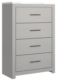 Cottonburg - Light Gray / White - Four Drawer Chest