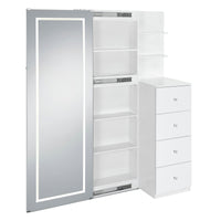 Vancouver - Floor Mirror With Storage - White