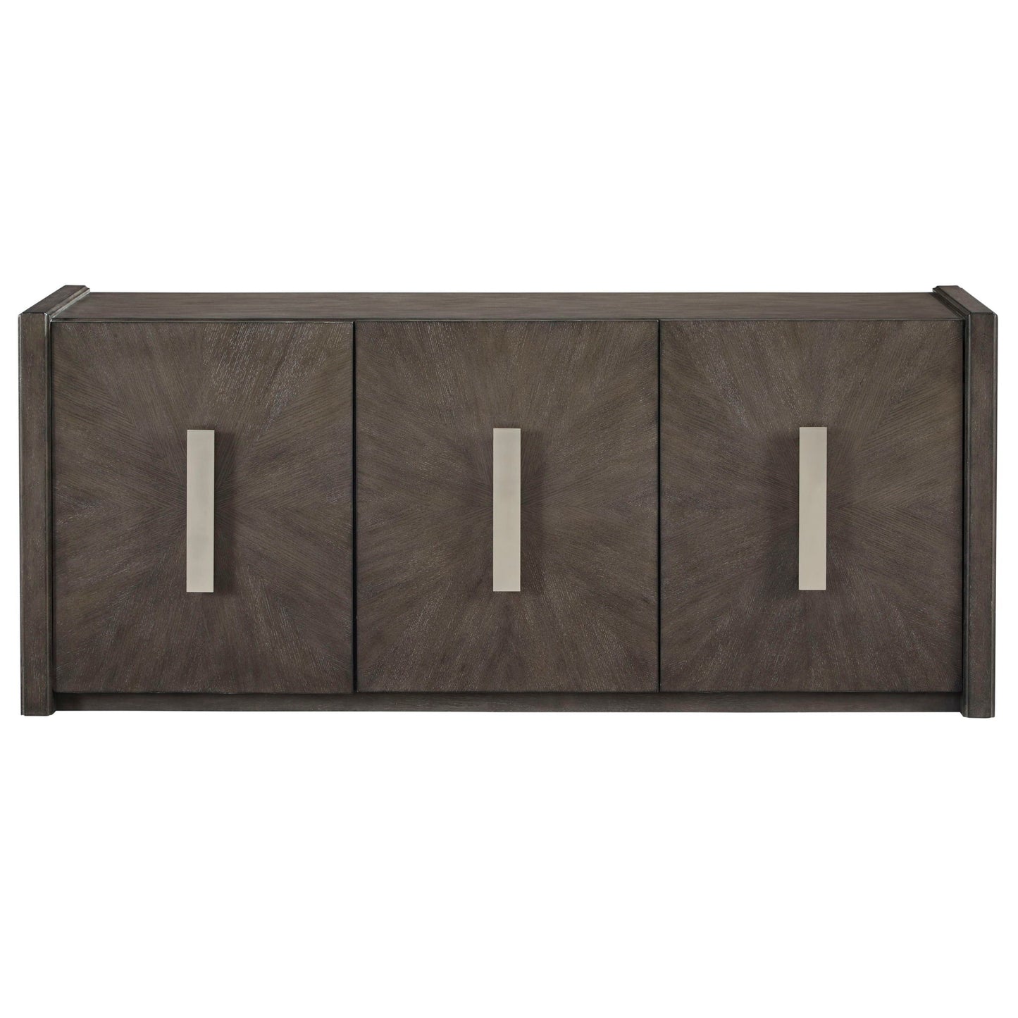 3-Door Credenza With Shelves - Gray