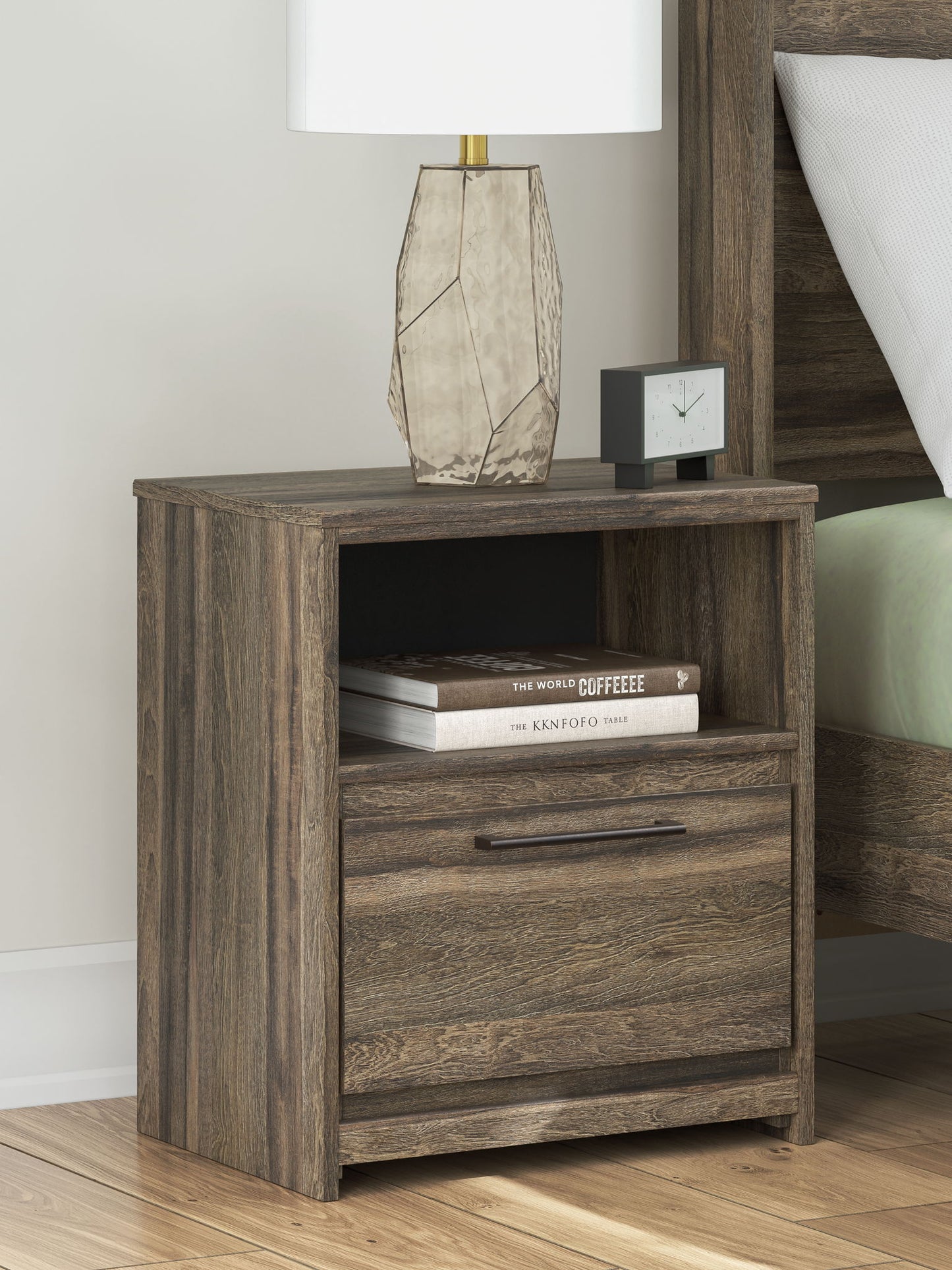 Elbrim - One Drawer Night Stand - Brown