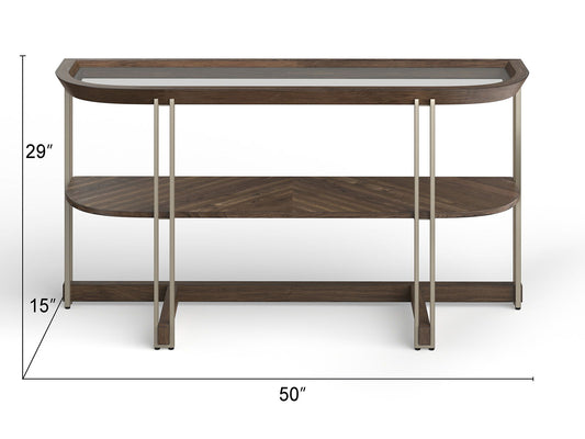 Elora - Demilune Sofa Table - Walnut