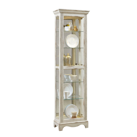 PFC Curios - Side Entry 5 Shelf Curio Cabinet - Weathered White