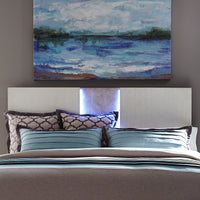 Mirage - King Travertine Panel Headboard - Wirebrushed White
